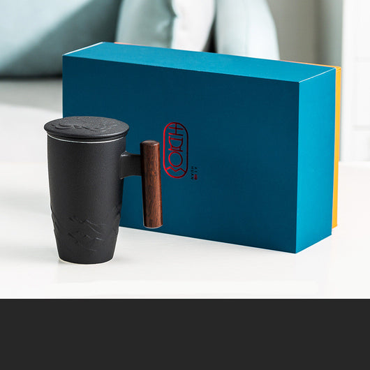 Taza Térmica de Cerámica Esmerilada con Separador de Té y Tapa - Image 9