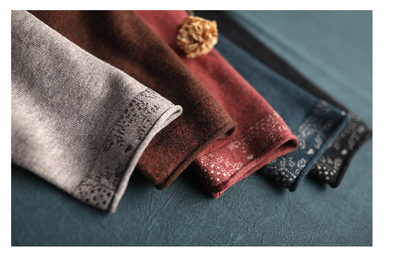 Suéter Largo Artístico de Tejido Jacquard Estilo Folclórico para Mujer - Image 11