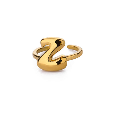Anillo de Letras Bubble Dorado en Oro 18K Chapado - Image 63