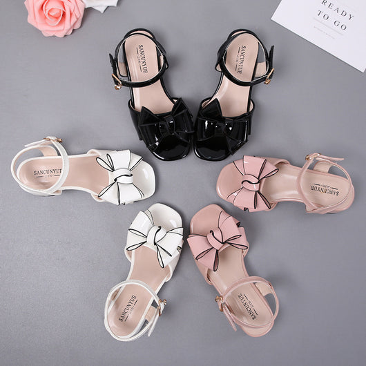 Sandalias Infantiles Abiertas con Moño para Niñas