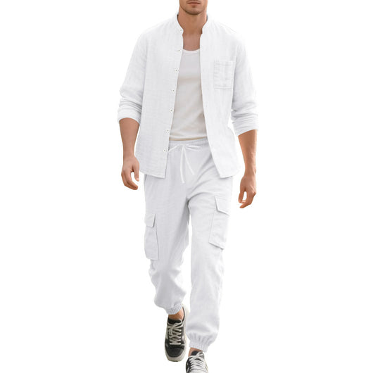 Cardigan Suelto de Lino para Playa - Conjunto Casual de Manga Larga - Image 3