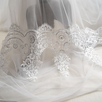 Accesorios de Encaje Secuencia Bordado para Boda con Efecto Pestañas - Image 3
