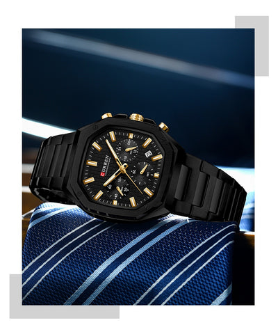 Reloj de Negocios Acero Inoxidable con Calendario de Seis Pines - Image 11
