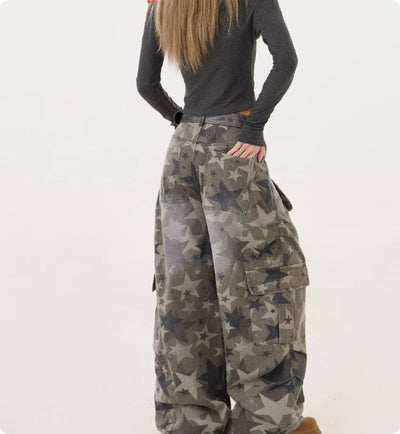 Jeans Cargo Camuflaje Retro Americano para Mujer - Image 2