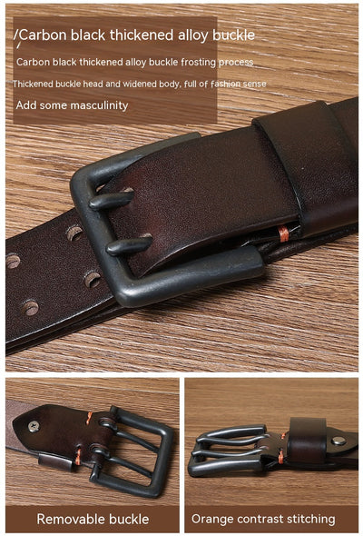 Cinturón Táctico de Cuero Genuino con Hebilla Doble para Hombre - Image 10