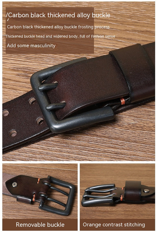 Cinturón Táctico de Cuero Genuino con Hebilla Doble para Hombre - Image 10