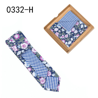 Corbata de Algodón con Estampado Floral y Pañuelo de Bolsillo - Image 29