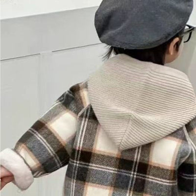 Abrigo de Lana Forrado en Fleece con Diseño Cuadros - Abrigo de Invierno Urbano - Image 8