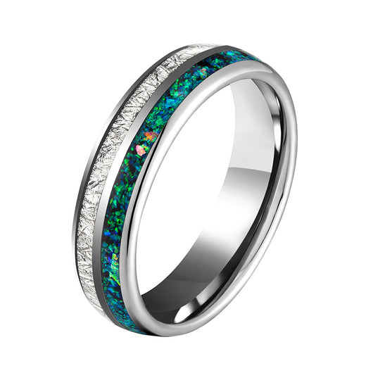 Anillo de Tungsteno con Incrustaciones de Plata y Estrellas - Image 5