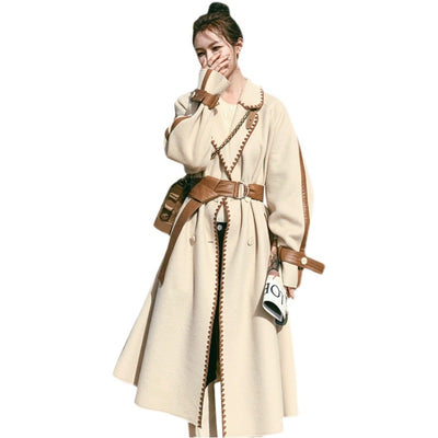 Abrigo Holgado de Lana Reversible Beige con Bordes Contrastantes - Image 6