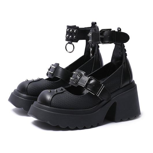 Zapatos Mujer con Hebilla de Remaches - Estilo Edgy y Versátil - Image 5