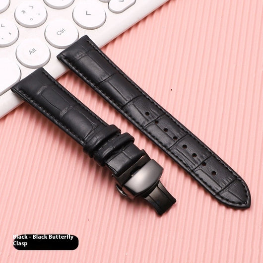 Correa de Cuero Genuino con Cierre Mariposa - Pulsera Universal para Reloj - Image 4