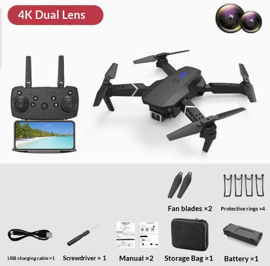 Dron E88 Cámara Dual 4K HD - Fotografía Aérea Profesional con Control Remoto - Image 9