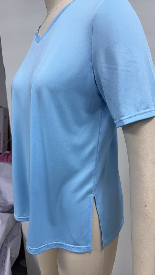 Blusa Suelta de Verano Cuello Redondo con Abertura Lateral - Image 31