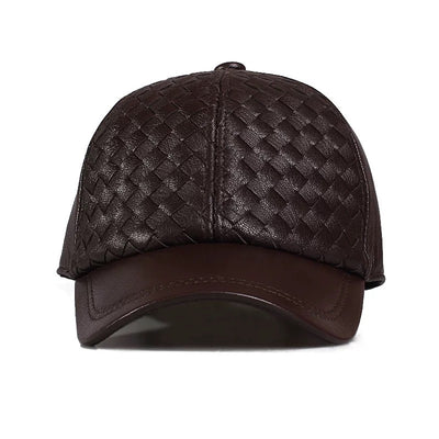 Gorra de Beisbol Invierno Cuero Genuino Piel de Cabra para Hombre - Image 4