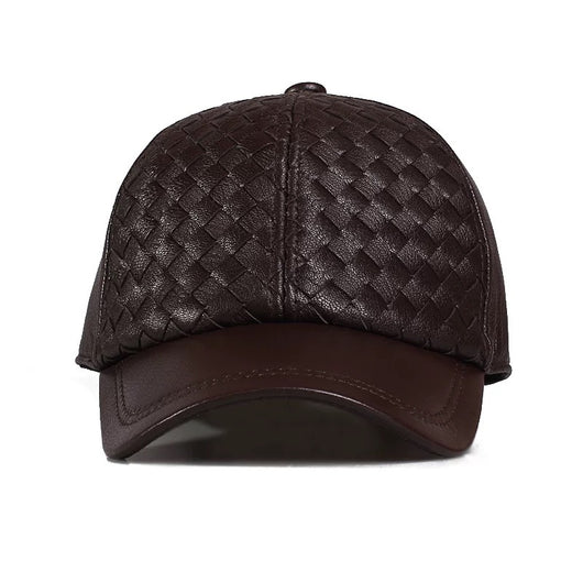 Gorra de Beisbol Invierno Cuero Genuino Piel de Cabra para Hombre - Image 4