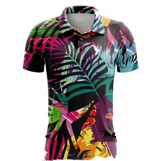 Polo de Golf Estampado Manga Corta para Hombre - Comodidad de Verano - Image 3