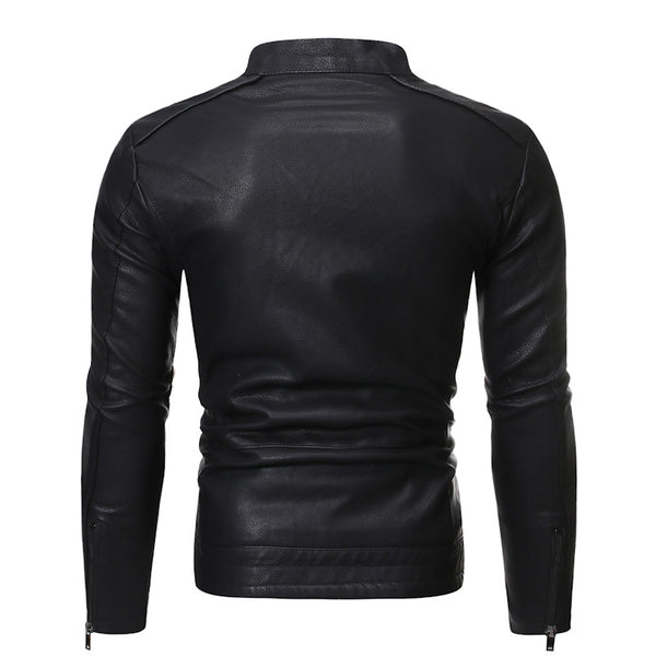 Chaqueta de Cuero para Motociclista Estilo Europeo y Americano