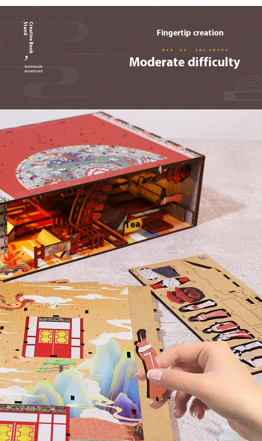 Modelo 3D Estereoscópico Libro Armable Adorno Pueblo Sakura - Image 15