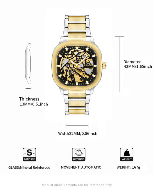 Reloj Automático Cuadrado Luminoso Impermeable para Hombre - Image 8
