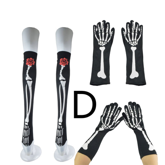 Set de Medias y Guantes Esqueleto Festival Halloween - Disfraz Completo - Image 2