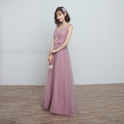 Vestido Largo para Damas de Honor en Cameo Brown - Malla y Satén Cómodo - Image 35