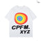 Camiseta Pareja Estampado a Color Cuello Redondo Manga Corta Unisex