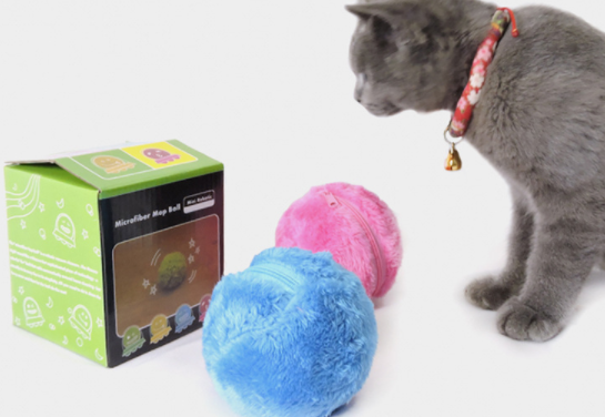 Juguete Automático de Pelota Suave con Movimiento Eléctrico para Mascotas