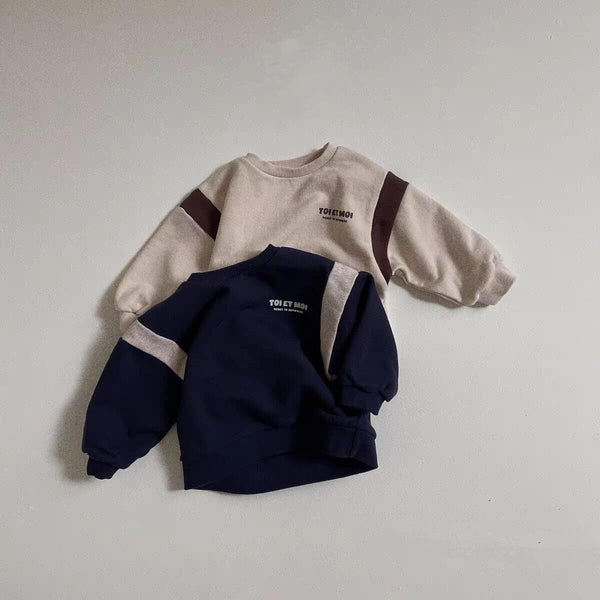 Suéter Infantil Coreano con Patchwork Multicolor
