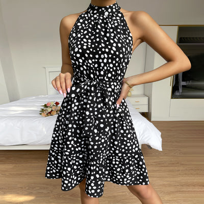 Vestido Floral Cuello Halter Ajustado para Mujer - Image 4