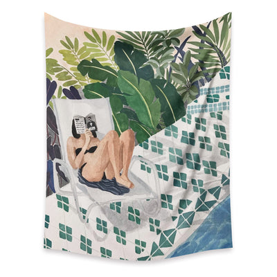 Tapiz Pequeño de Dibujos Animados con Fondo de Plantas Verdes - Image 24