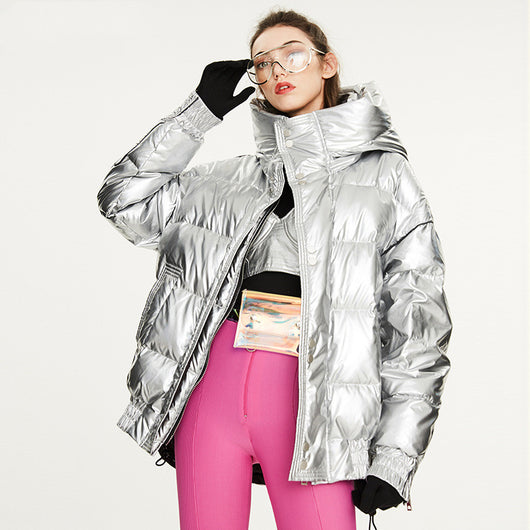 Chaqueta Acolchada Brillante para Parejas - Corte Medio Grueso - Image 6