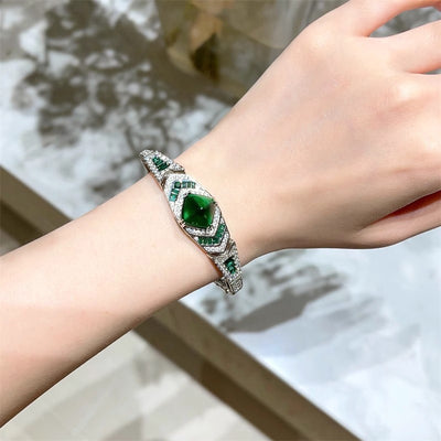 Pulsera Retro de Zircón y Esmeralda para Mujer - Diseño Lujoso y Único - Image 11