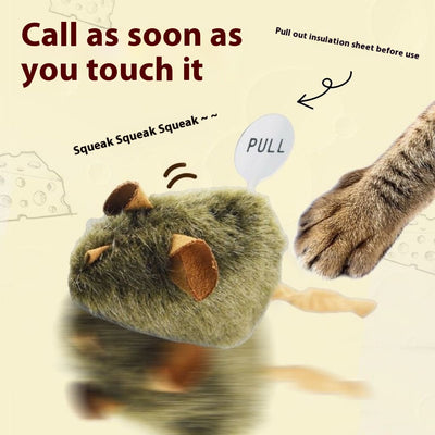 Juguete Interactivo para Gatos Ratón de Peluche con Sonido Realista - Image 6
