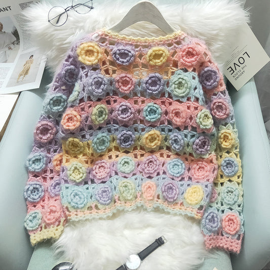 Cardigan Tejido a Mano en Lana Gruesa para Mujer - Abrigo Crochet Artesanal - Image 2