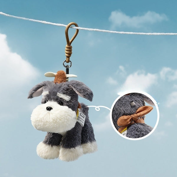 Schnauzer Puppy Plush Keychain - Adorable Decorative Bag