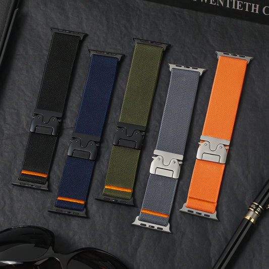 Correa Elástica de Nylon con Combinación de Colores para Reloj