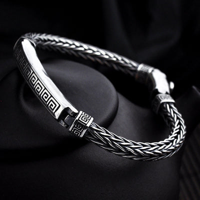 Pulsera de Plata Tailandesa Personality Tide - Diseño Moderno Unisex - Image 10