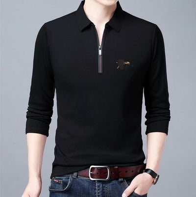 Camiseta Manga Larga con Cuello Solapa y Cierre Parcial para Hombre - Image 10
