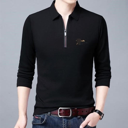Camiseta Manga Larga con Cuello Solapa y Cierre Parcial para Hombre - Image 10