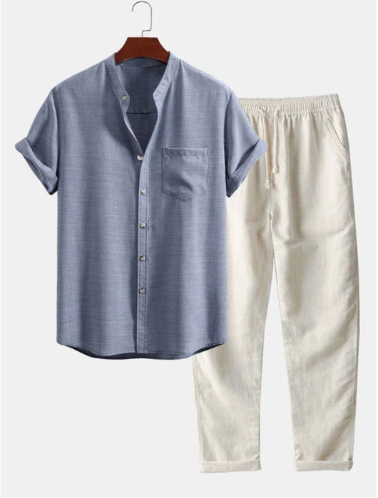 Camisa Slim Fit Cuello Mao con Impresión 3D Digital para Hombre - Image 17