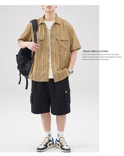 Camisa de Verano Seersucker a Rayas para Hombre - Image 12