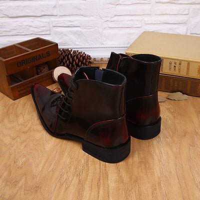 Botas de Cuero Puntiagudas Estilo Coreano Lujo Ligero para Hombre - Image 8
