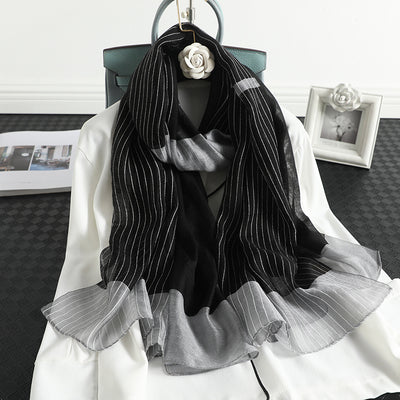 Bufanda Chal Versátil Lana y Seda - Diseño Coreano Elegante - Image 7
