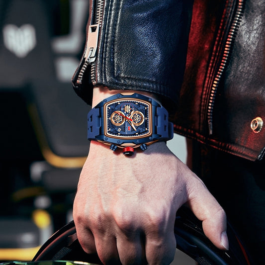 Reloj Cronógrafo Deportivo Estilo Pista para Hombre con Cristal Curvo y Diseño Esqueletizado - Image 2