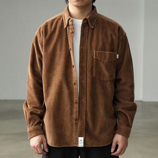 Camisa Cargo Vintage de Pana Suelta para Hombre - Image 8