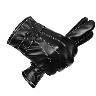 Guantes de Cuero Impermeables para Pantalla Táctil de Dedo Completo - Image 7