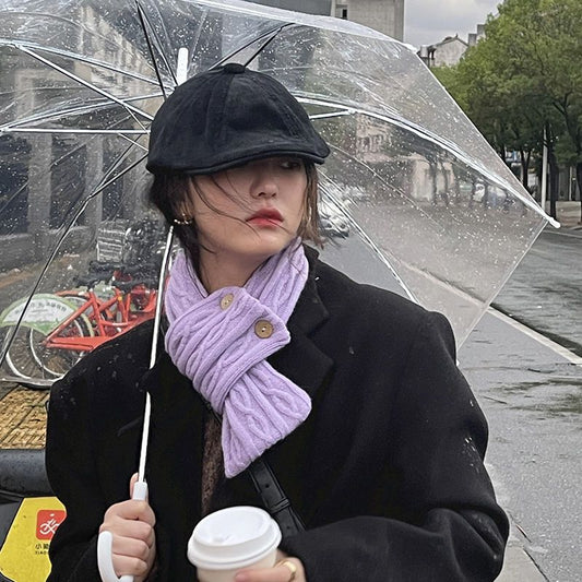 Pañuelo Liso Pequeño para Mujer - Estilo Coreano Otoño Invierno