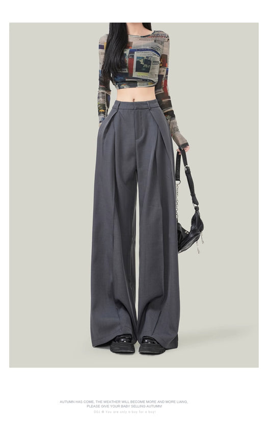 Pantalón Ancho de Tiro Alto Drapeado para Verano - Corte Petite - Image 13