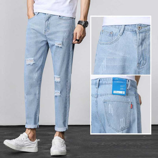Pantalones Rectos Anchos Tobilleros Estilo Beggar para Hombre - Image 3